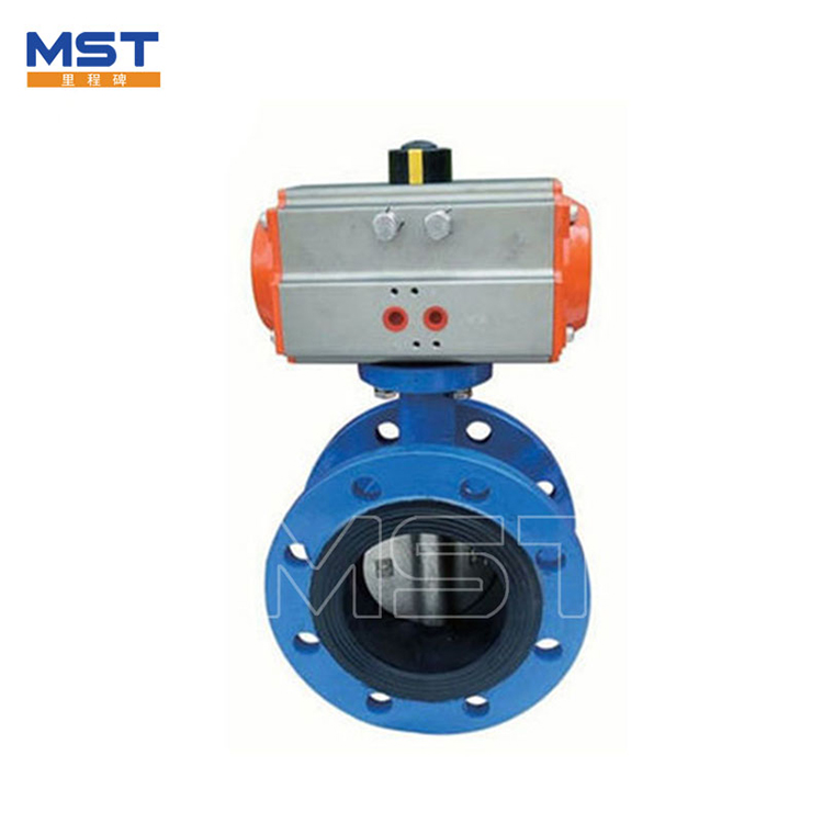 Pneumatic flange Type soft seal butterfly valve